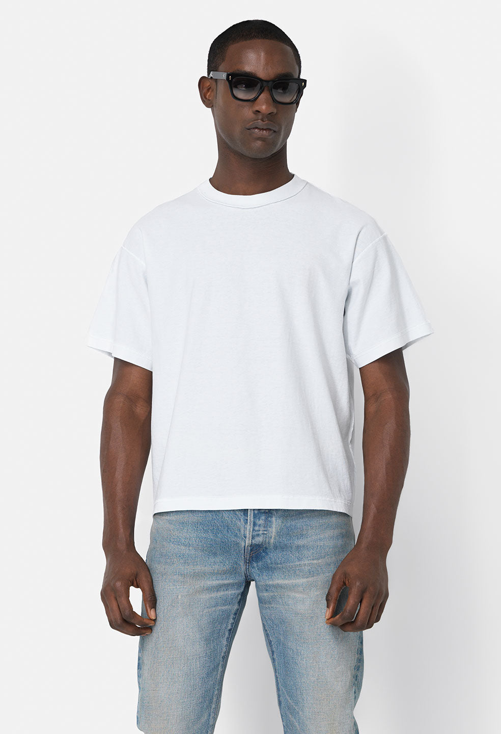Reversed Cropped Tee / White