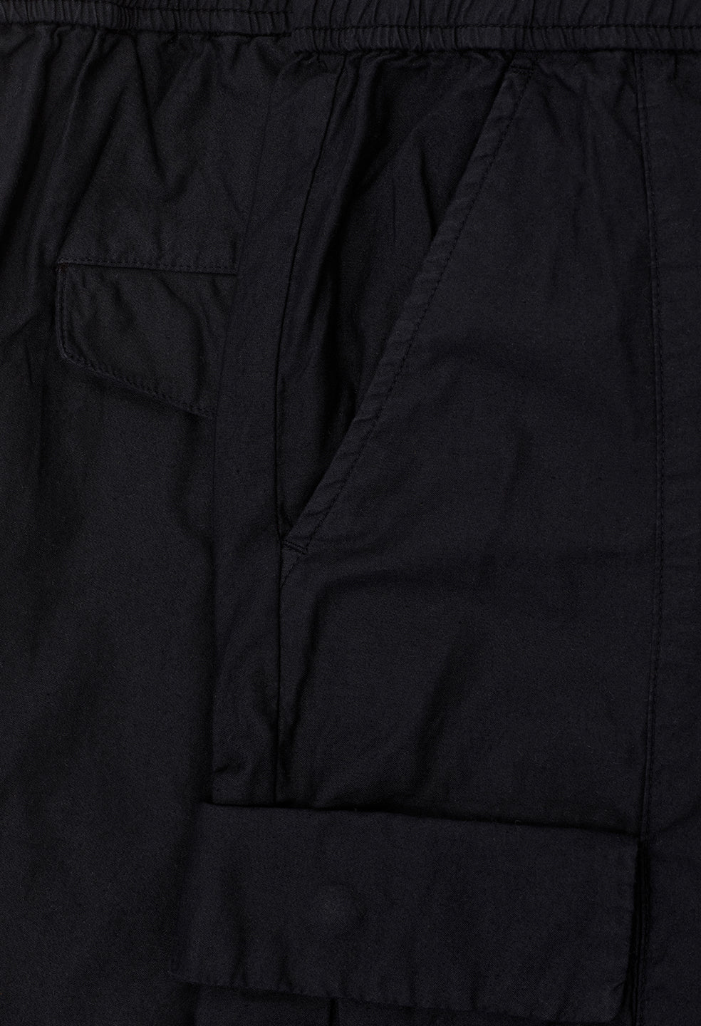 Back Sateen Cargo Pants / Black