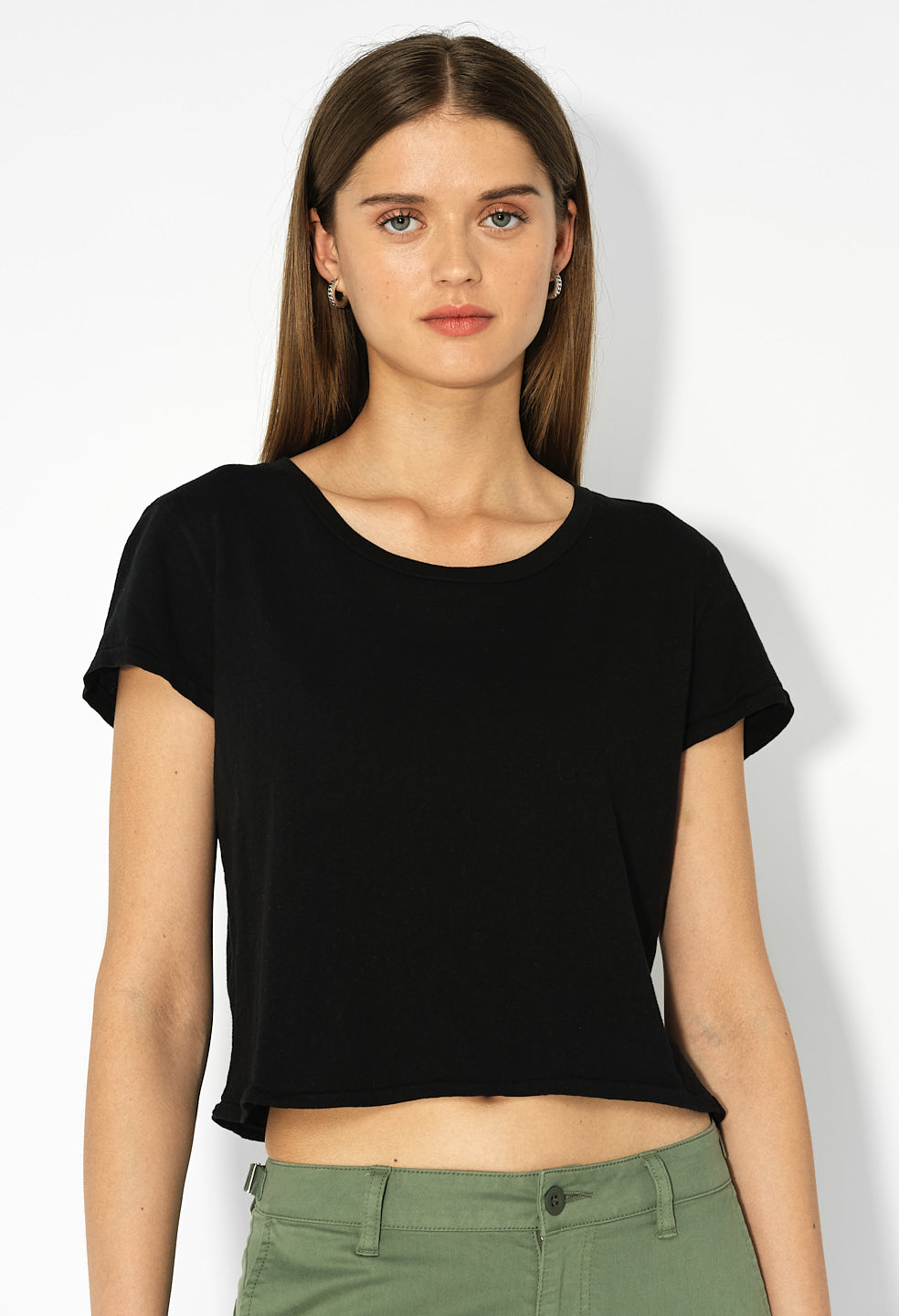 Jersey Cropped Tee / Black