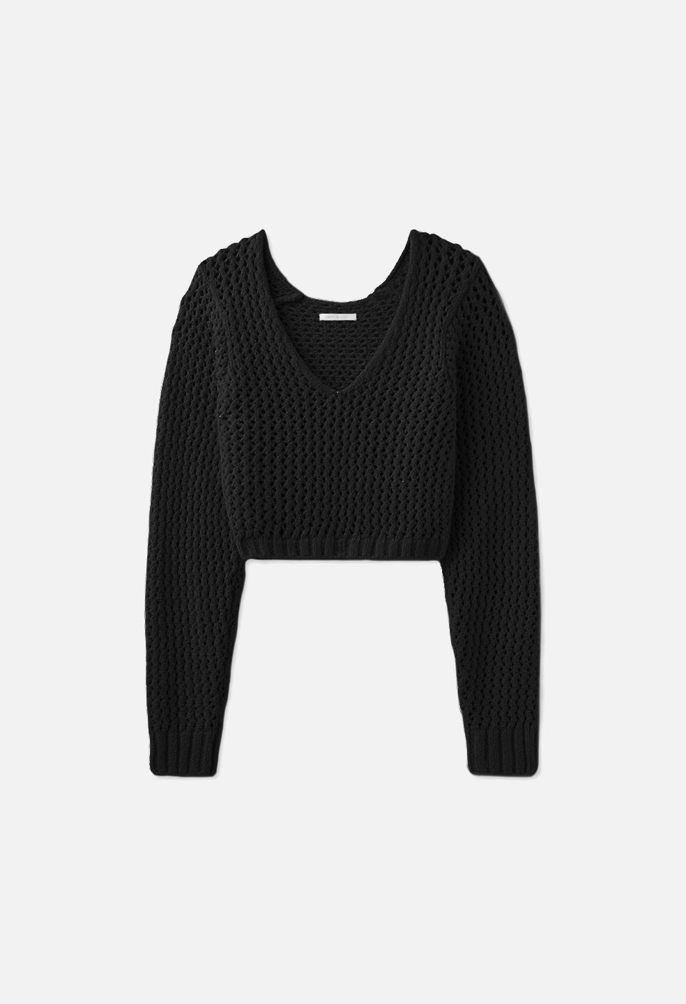 Foam Boucle Cropped Sweater / Black - JOHN ELLIOTT