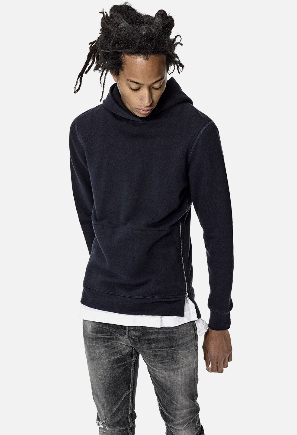 Hooded Villain / Navy - JOHN ELLIOTT