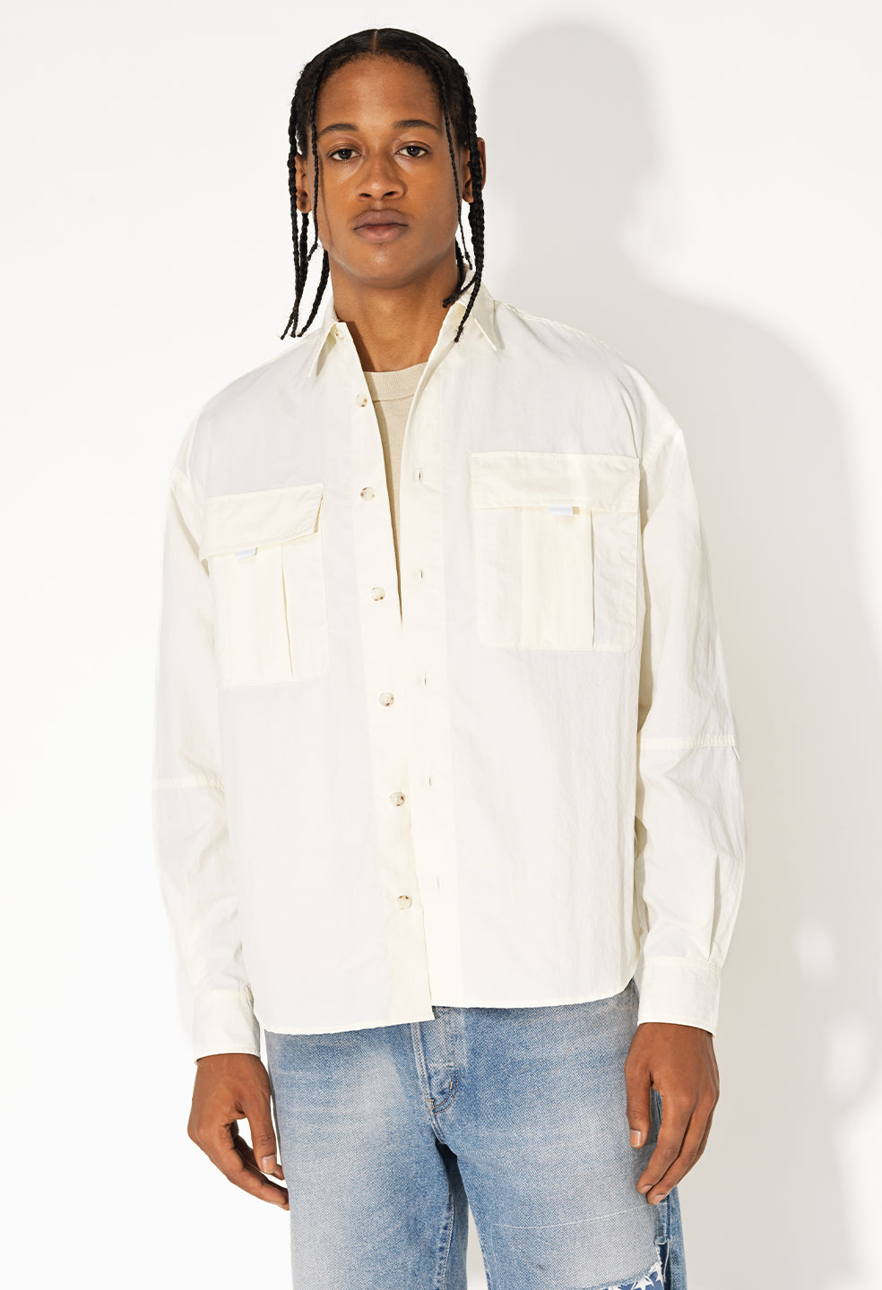 Safari Shirt Jacket / White